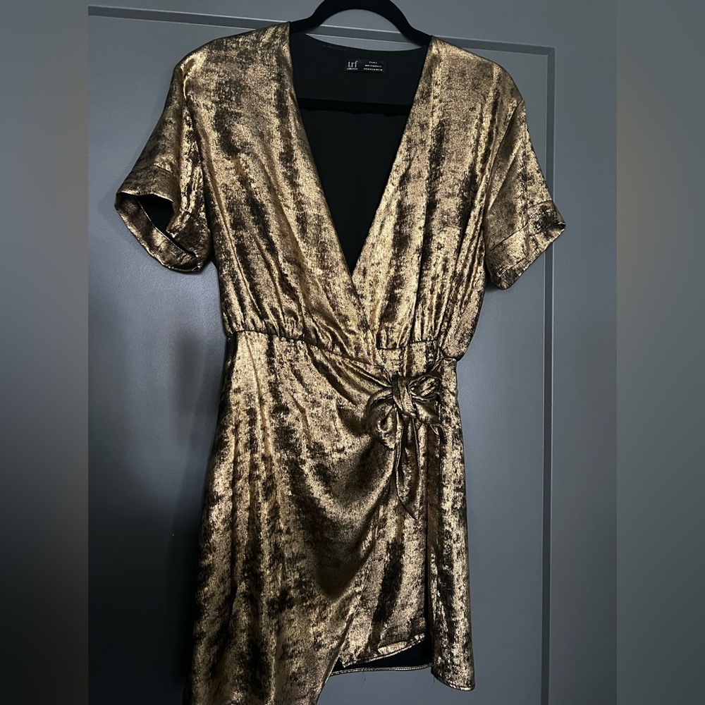 Zara Gold Wrap Dress